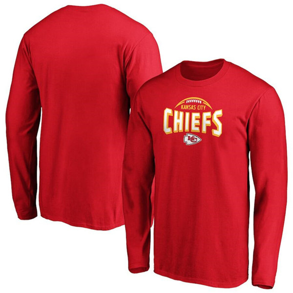 Men's Kansas City Chiefs Red Clamp Down Long Sleeve T-Shirt
